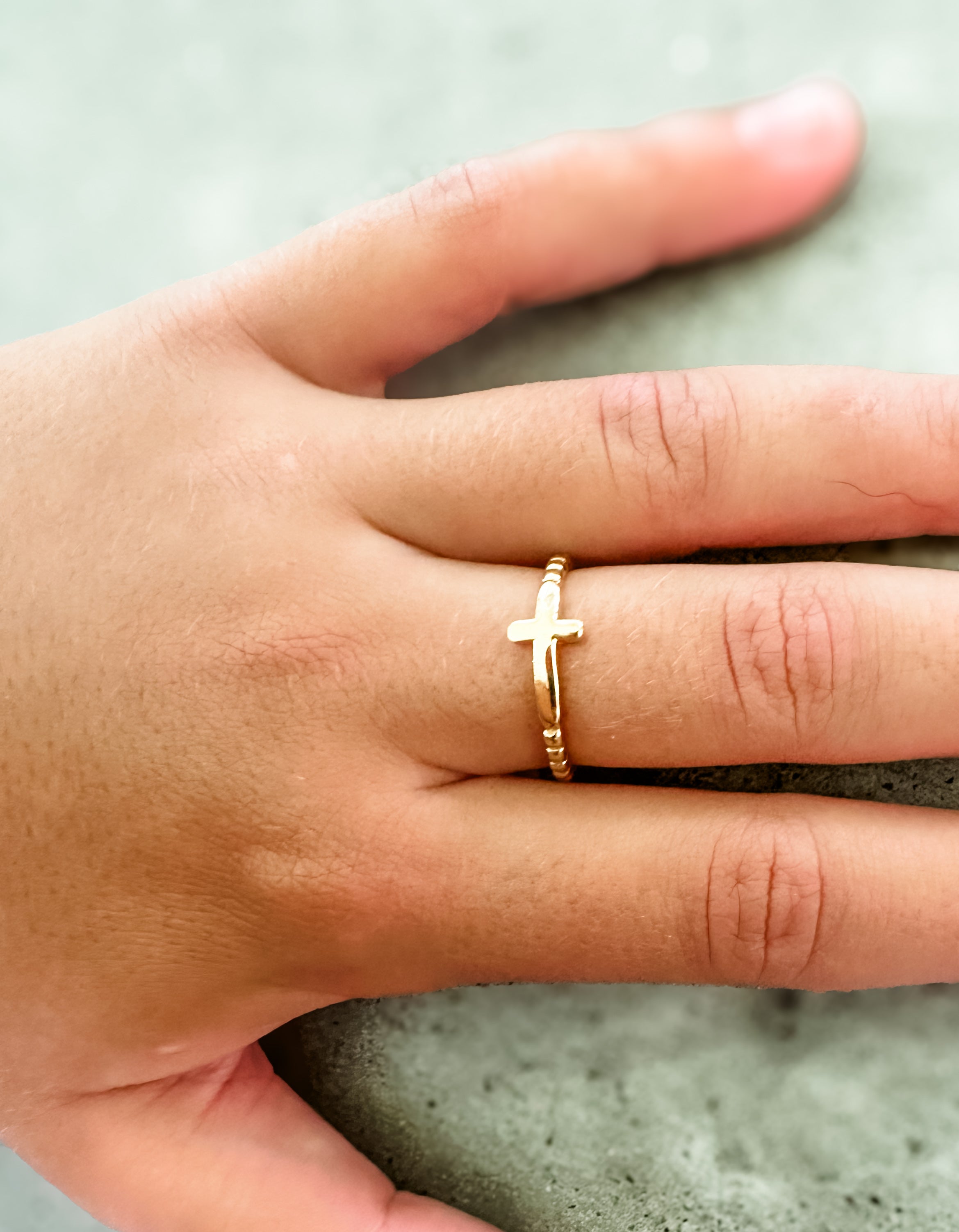 Dainty Cross Ring